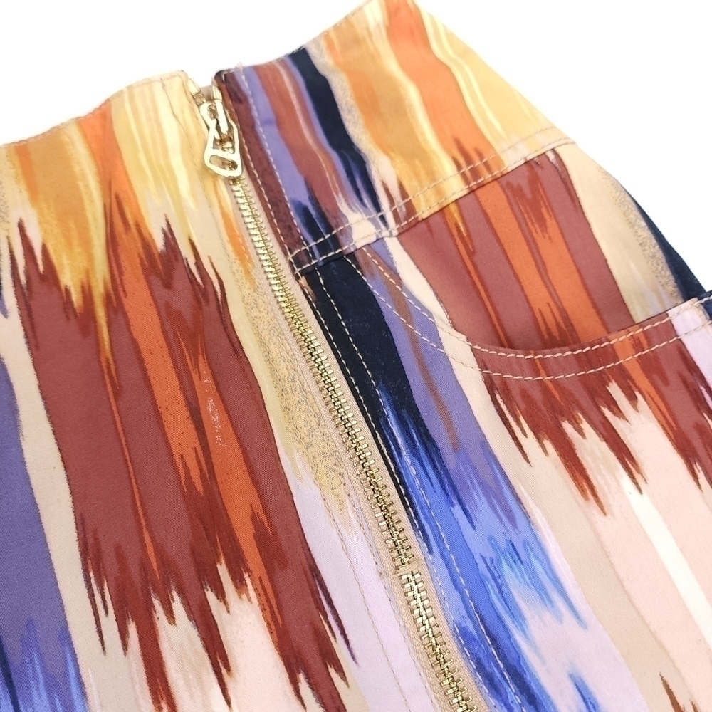 Etcetera Multicolored Double Gold Front Zipper Sk… - image 7